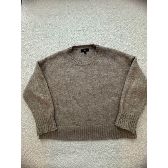 Banana Republic Mona Wool Cotton Oversized Cropped Sweater, Large - Picture 1 of 9